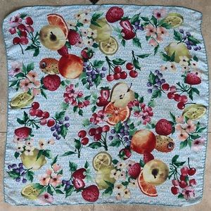 Dolce & Gabbana DG Silk Fruit Baby Blue Cherry Red Yellow Purple Orange Scarf